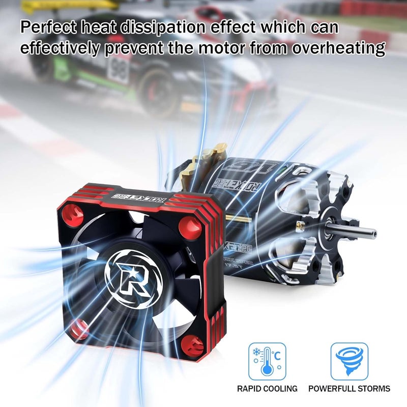 SURPASS HOBBY 2Pack Motor Cooling Fan,28000RPM ESC Cooling Fan,HeatSink for 1/8 1/10 1/12 Scale Car 540 550 Brushless Motor (Black Red) - Image 5